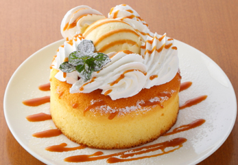 塩キャラメルソースのかま焼きホットケーキ